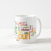 Strick-Schraubendraht-strickendes Lexikon für Kaffeetasse (VorderseiteRechts)