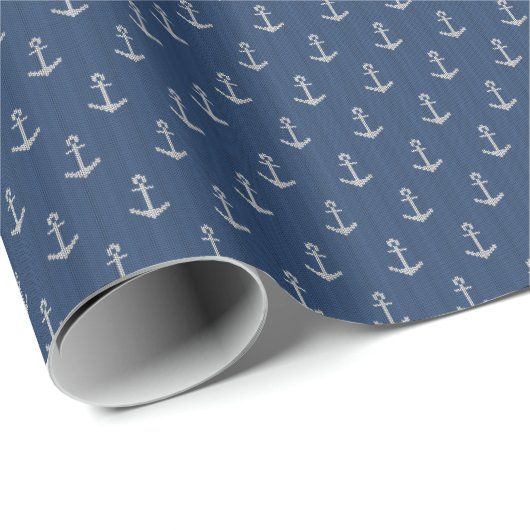 Strick Sea Anchor Geschenkpapier (Rolleneckpunkt)