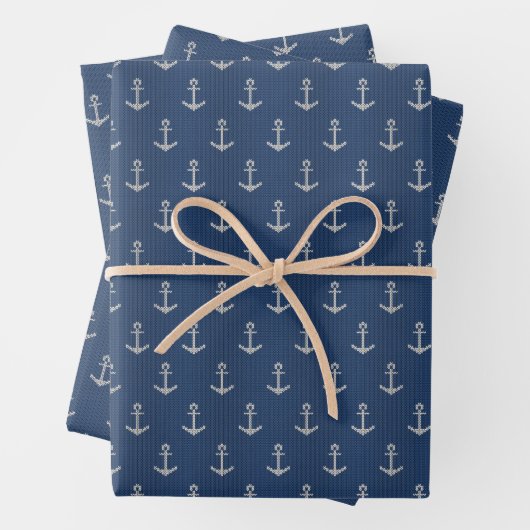 Strick Sea Anchor Geschenkpapier Set (Beispiel)