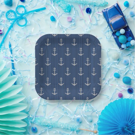 Strick Sea Anchor Pappteller (Party)