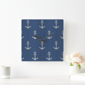 Strick Sea Anchor Quadratische Wanduhr (Zuhause)