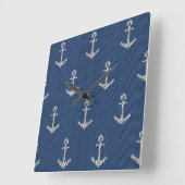 Strick Sea Anchor Quadratische Wanduhr (Winkel)