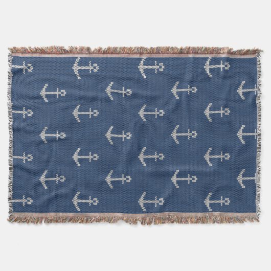 Strick-Seeanker Decke (Vorderseite)