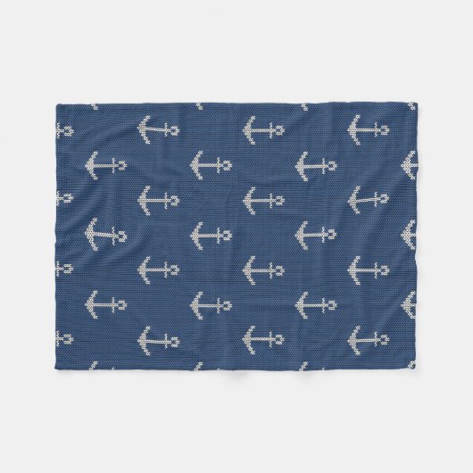 Strick-Seeanker Fleecedecke (Vorderseite (Horizontal))