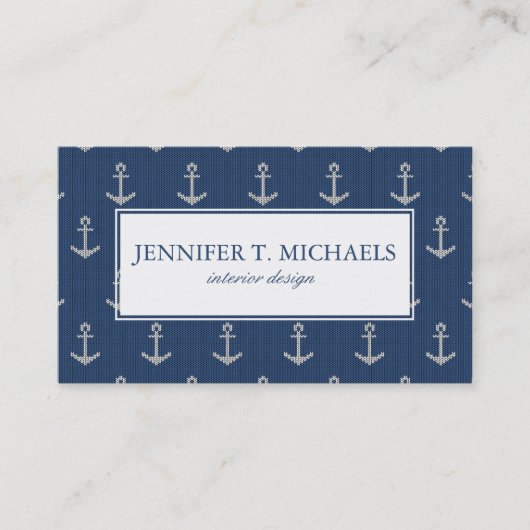 Strick-Seeanker Visitenkarte (Vorderseite)