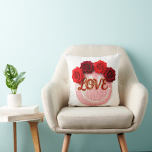 Strick-Smiley-Gesicht Rote Rose Liebe Valentinstag