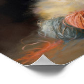 Strick spielt Orange Kitten mit Garn Poster (Ecke)