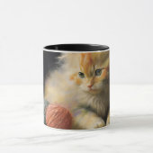 Strick spielt Orange Kitten mit Garn Tasse (Zentrum)