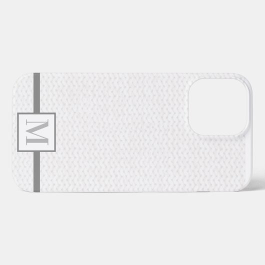 Strick Stitch Textured Monogram Gray iPhone Case iPhone Hülle (Rückseite (Horizontal))