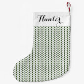 Strick Stockinette Stich Weißes Kunsthandwerk Druc Kleiner Weihnachtsstrumpf (Rückseite)