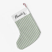 Strick Stockinette Stich Weißes Kunsthandwerk Druc Kleiner Weihnachtsstrumpf (Rückseite (Hängend))