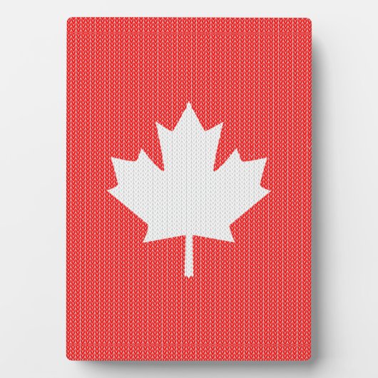 Strick Style Maple Leaf Knitter Motif Fotoplatte (Vorderseite)