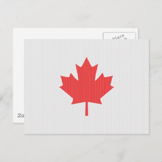 Strick Style Maple Leaf Knitter Motif Postkarte (Vorne/Hinten)