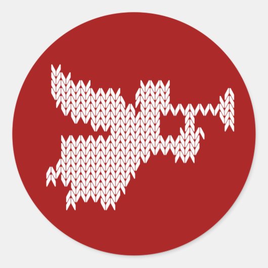 Strick Tumpet Angel Christliche Religiöse Krippe Runder Aufkleber (Vorderseite)