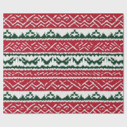 Strick Ugly Sweater Weihnachten Geschenkpapier (Flach)