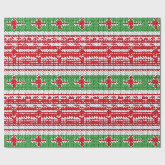 Strick Ugly Sweater Weihnachten Geschenkpapier (Flach)