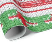 Strick Ugly Sweater Weihnachten Geschenkpapier (Rolleneckpunkt)