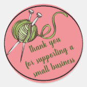 Strick Vielen Dank an Ihr kleines Unternehmen für  Runder Aufkleber (Vorderseite)