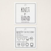 Strick von Hand Square Hang Tag & Pflegeetikett fü (Vorne & Hinten)