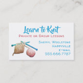 Strick von Nadeln lernen Strickarbeit lernen Visitenkarte (Vorderseite)