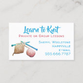Strick von Nadeln lernen Strickarbeit lernen Visitenkarte (Vorderseite)
