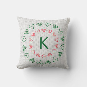 Strick Weihnachts-Sweater Custom Monogram Kissen