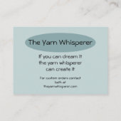 Strick Woolf Sheep Yarn Crochet Visitenkarte (Rückseite)