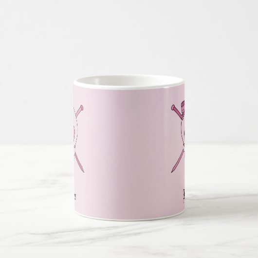 Strick YE Hearties (rosa Hintergrund) Kaffeetasse (Mittel)