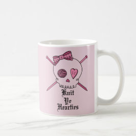 Strick YE Hearties (rosa Hintergrund) Kaffeetasse