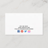 Strick Zickzack Garne Kunst und Handwerk Visitenkarte (Rückseite)