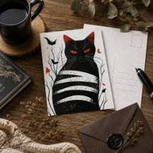 Strickarm: Halloween Autumn Cat Art