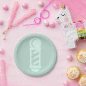 Strickbarber Pole Barbershop Salon CUSTOM FARBE Pappteller (Party)