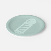 Strickbarber Pole Barbershop Salon CUSTOM FARBE Pappteller (Schrägansicht)