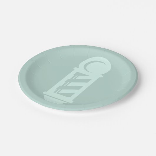 Strickbarber Pole Barbershop Salon CUSTOM FARBE Pappteller (Schrägansicht)