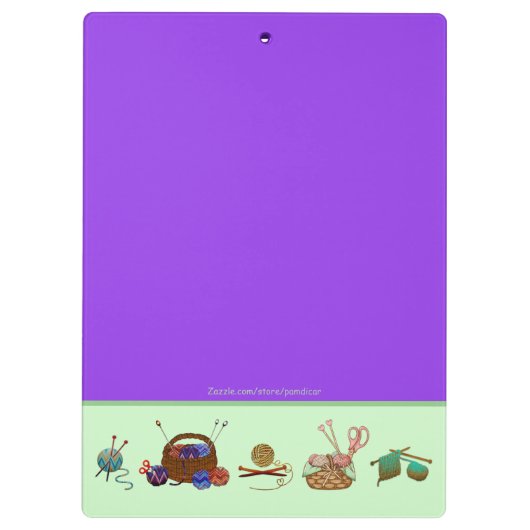 Strickdiagramme Garne Arts Graph Notebook Klemmbrett (Rückseite)