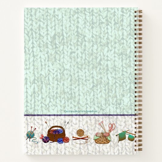 Strickdiagramme Garne Arts Hobby-Notebook Notizblock (Rückseite)