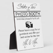 Stricken einer Pose Foto Booth Plaque Fotoplatte (Seite)