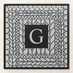 STRICKEN GRISE Glas-Unterlage + Text II Glasuntersetzer