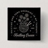 Stricken ist meine Therapie Garnhorn Button (Vorderseite)