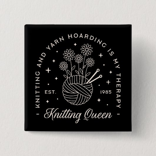 Stricken ist meine Therapie Garnhorn Button (Vorderseite)