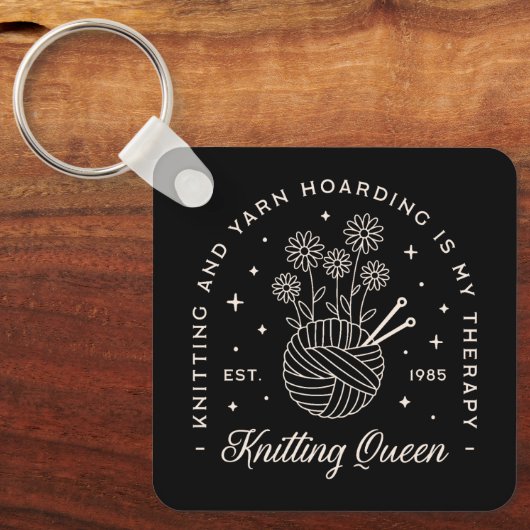 Stricken ist meine Therapie Garnhorn Schlüsselanhänger (Vorderseite)