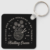 Stricken ist meine Therapie Garnhorn Schlüsselanhänger (Rückseite)