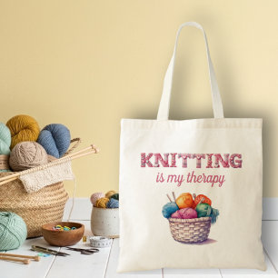 Stricken ist meine Therapie Tragetasche