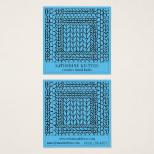 STRICKEN LINKS BLAU Quadratisches Geschäfts Karte