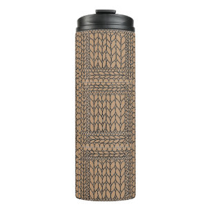 STRICKEN LINKS TAN Thermobecher Thermosbecher