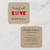Stricken mit Liebe durch Individuelle Name Quadratische Visitenkarte (Vorne/Hinten)