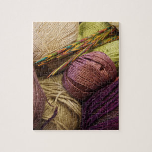Stricken mit Wolle-Garn Puzzle