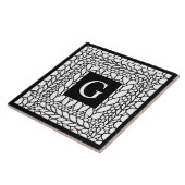 STRICKEN REIHE WEISS Keramikfliese + Initial II (Seite)