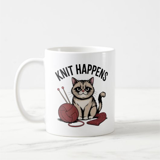 Stricken und Fertig – Lustiges Geschenk für Strick Kaffeetasse (Links)