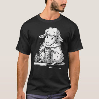 Stricken von Schafen Liebenswerte Handarbeit T-Shirt